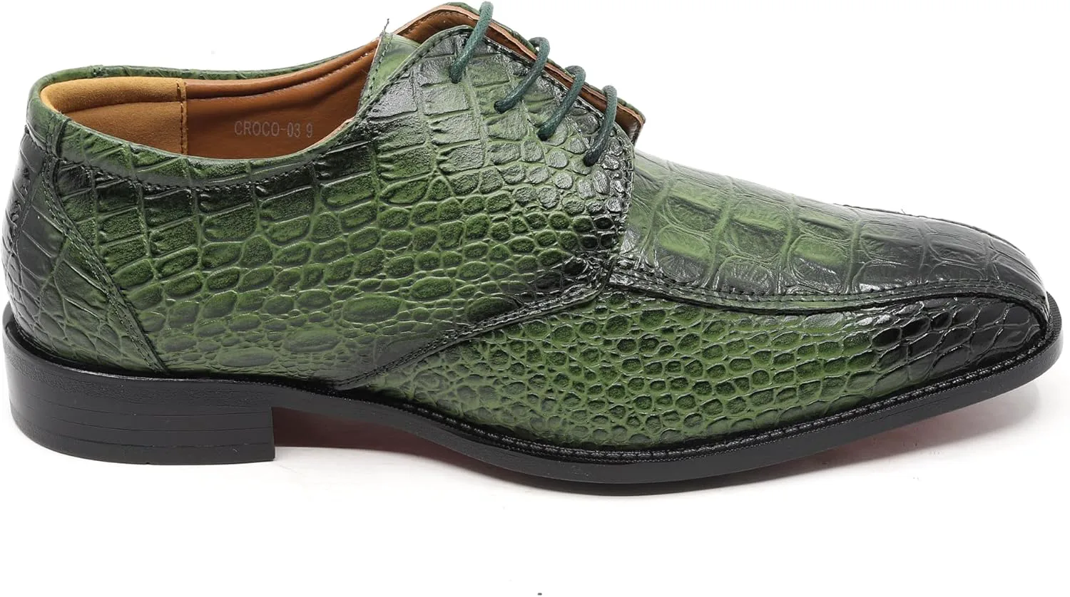 

Мужские туфли оксфорды с шнуровкой и принтом крокодила Croco-03 Metrocharm, зеленый