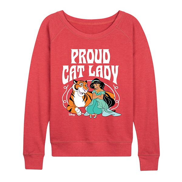 

Женская футболка с длинным рукавом Jasmine Proud Cat Lady French Terry Disney, Heather Red