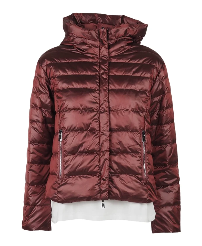 

Двусторонняя пуховая куртка цвета бордо с капюшоном. People Of Shibuya, коричневый