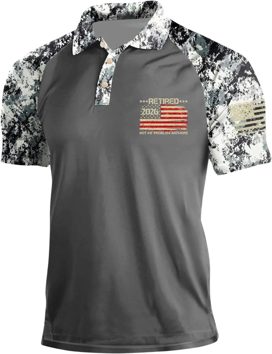 

Футболка для гольфа America 250 с коротким рукавом, UPF 50+, патриотичный принт, размеры S-5XL