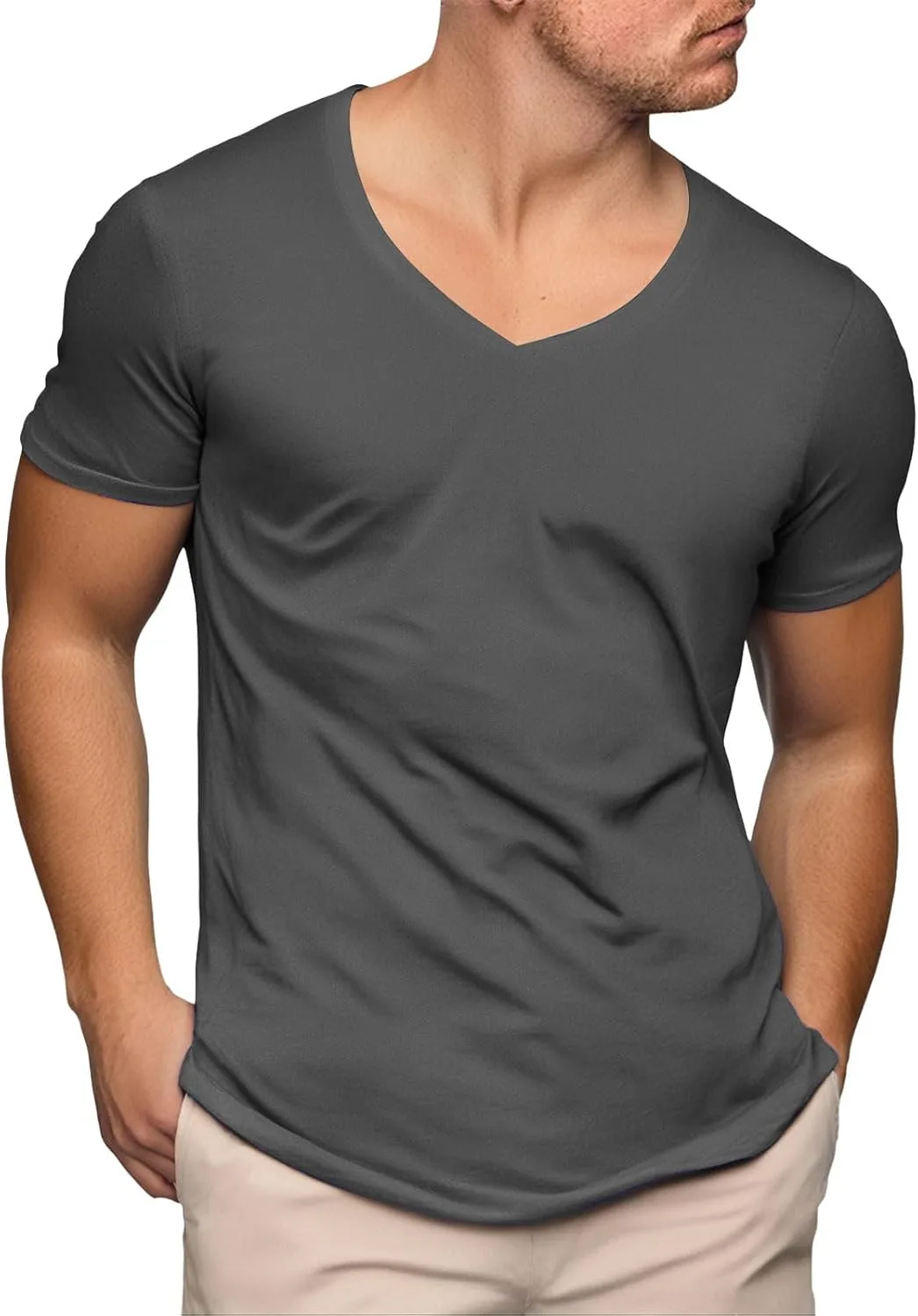 

Футболка Casual с V-образным вырезом для мужчин Thatrich