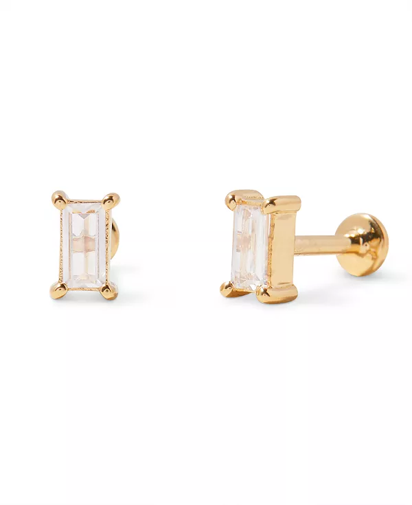 

Серьга Zola с плоской задней частью в форме багета Brook & York, gold