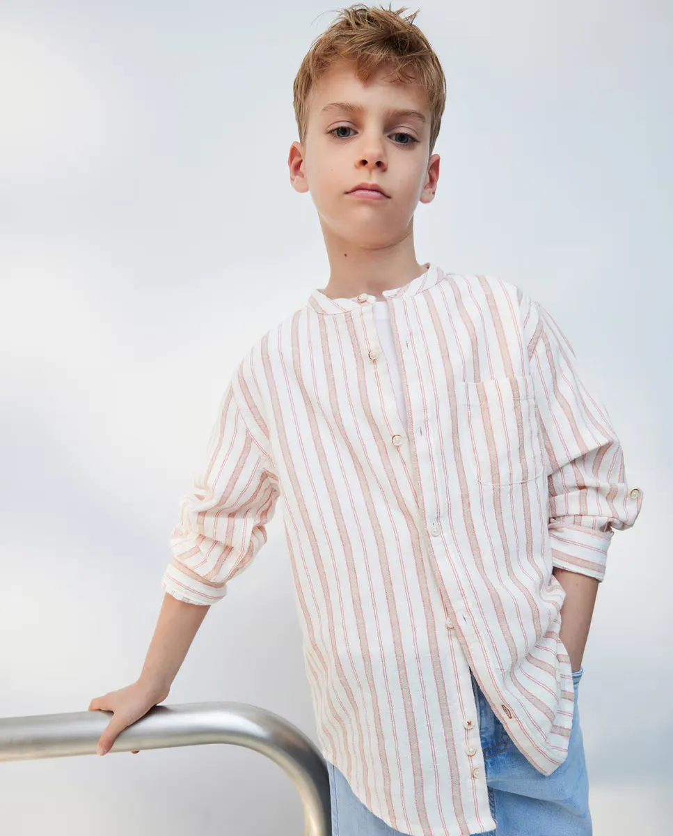 

Рубашка для мальчика с воротником Мао Kids El Corte Inglés, красный