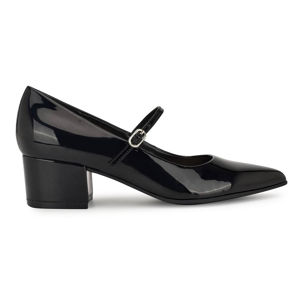 Женские туфли-лодочки Nine West Pins на блочном каблуке с острым носком, черный — фото 2