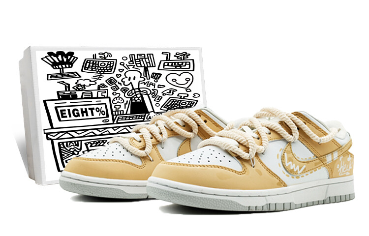 

Кроссовки Nike Dunk Skateboarding Shoes Unisex Low-top Yellow/White, цвет Apricot