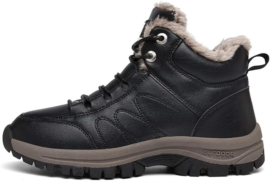 

Ботинки Plus Velvet Snow, кожаные противоскользящие износостойкие обувь для походов на открытом воздухе, хлопковые туфли Mnssrn-Mm, черный