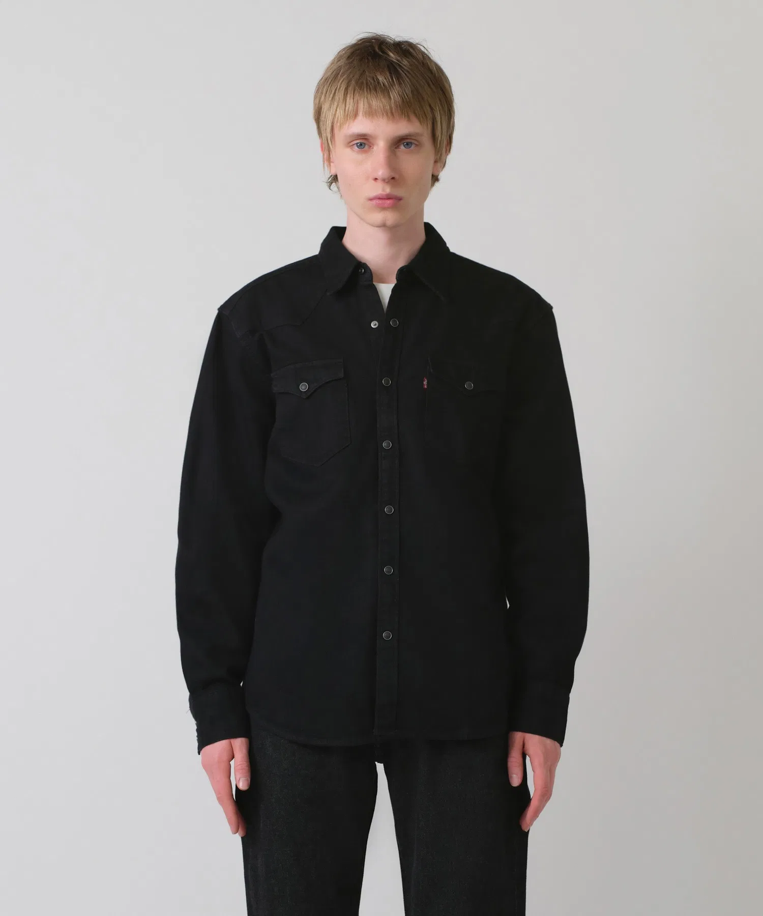 Мужская джинсовая рубашка Levi's BARSTOW чёрная