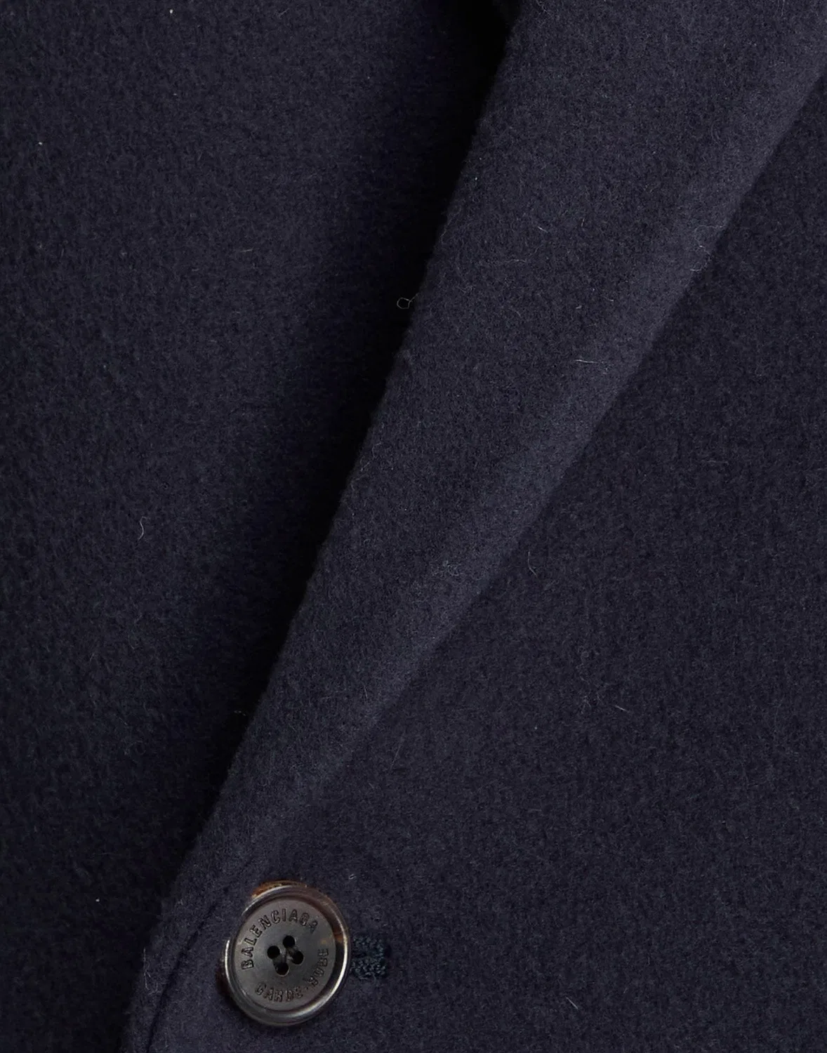 Пальто двубортное шерстяное GARDE-ROBE Balenciaga синее — фото 4