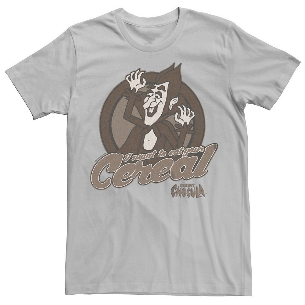 

Мужская футболка Count Chocula с рисунком I Want To Eat Your Cereal Licensed Character, цвет Silver