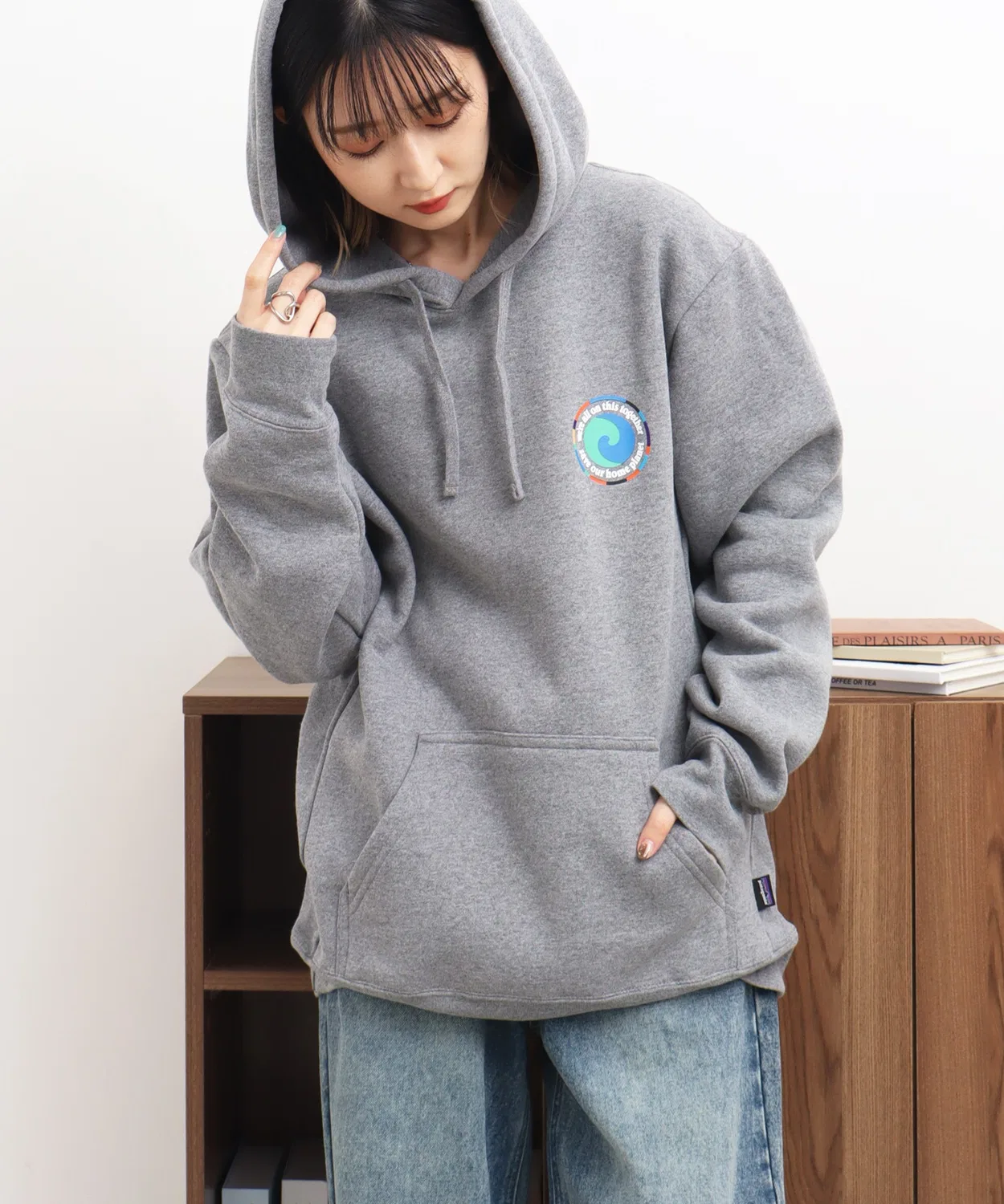 Пулловер-худи Patagonia Unity Fitz Uprisal Hoody из переработанного полиэстера и хлопка, серый