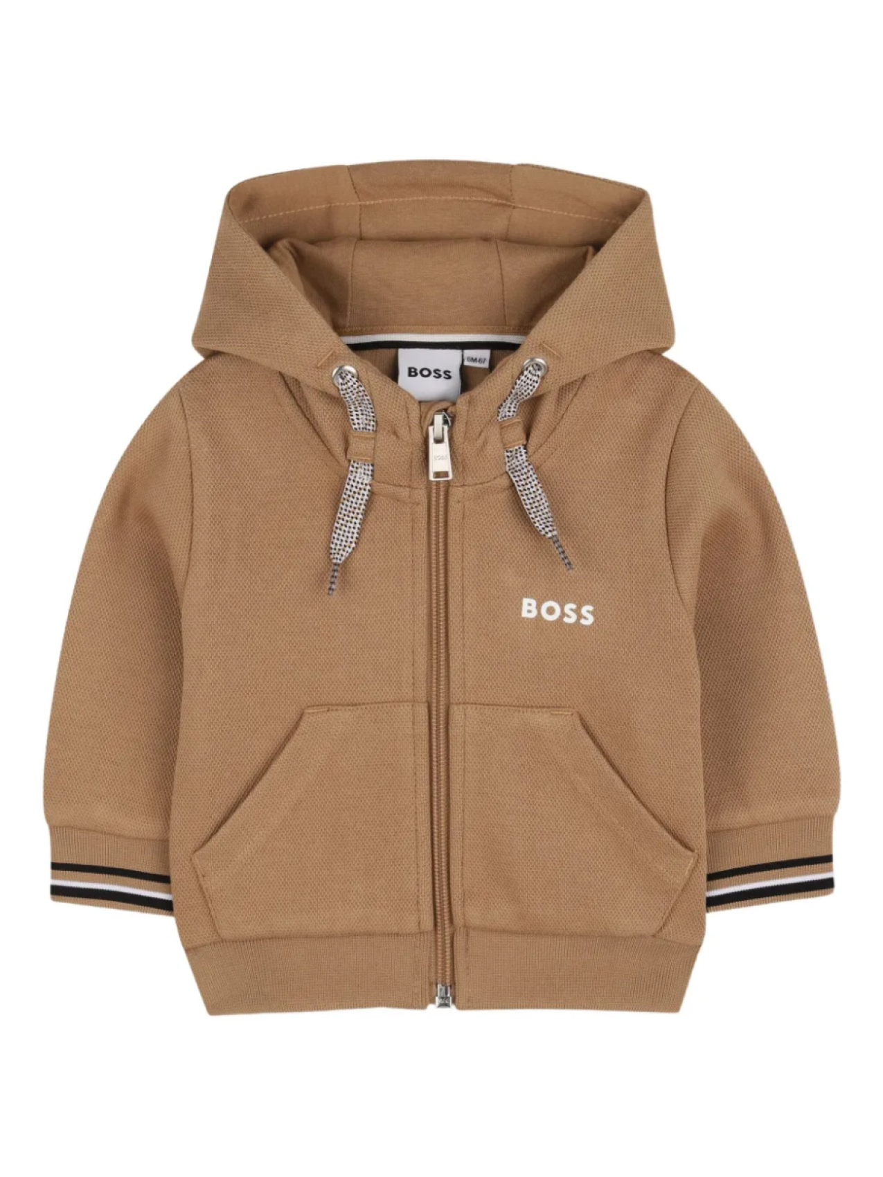 

BOSS Kidswear худи на молнии, коричневый