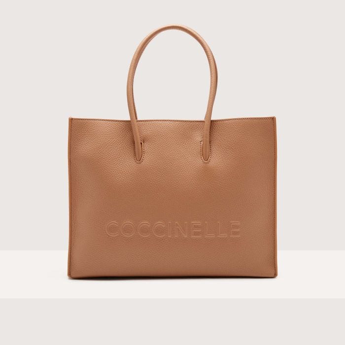 

Сумка top-handle Coccinelle Myrtha Maxi Logo Medium, цвет Skin