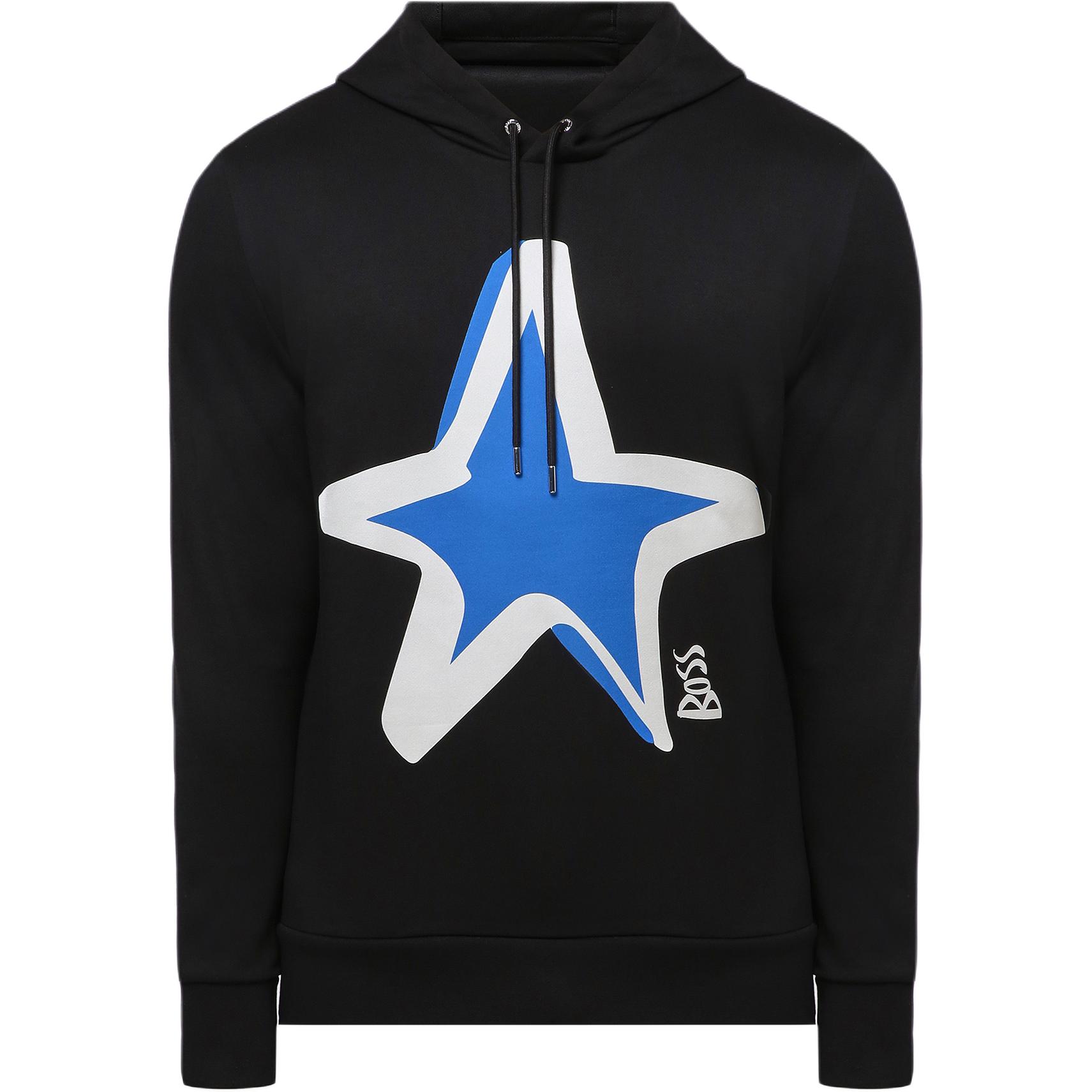 

Хлопковая толстовка с принтом "Boss Star" Hugo Boss, черный