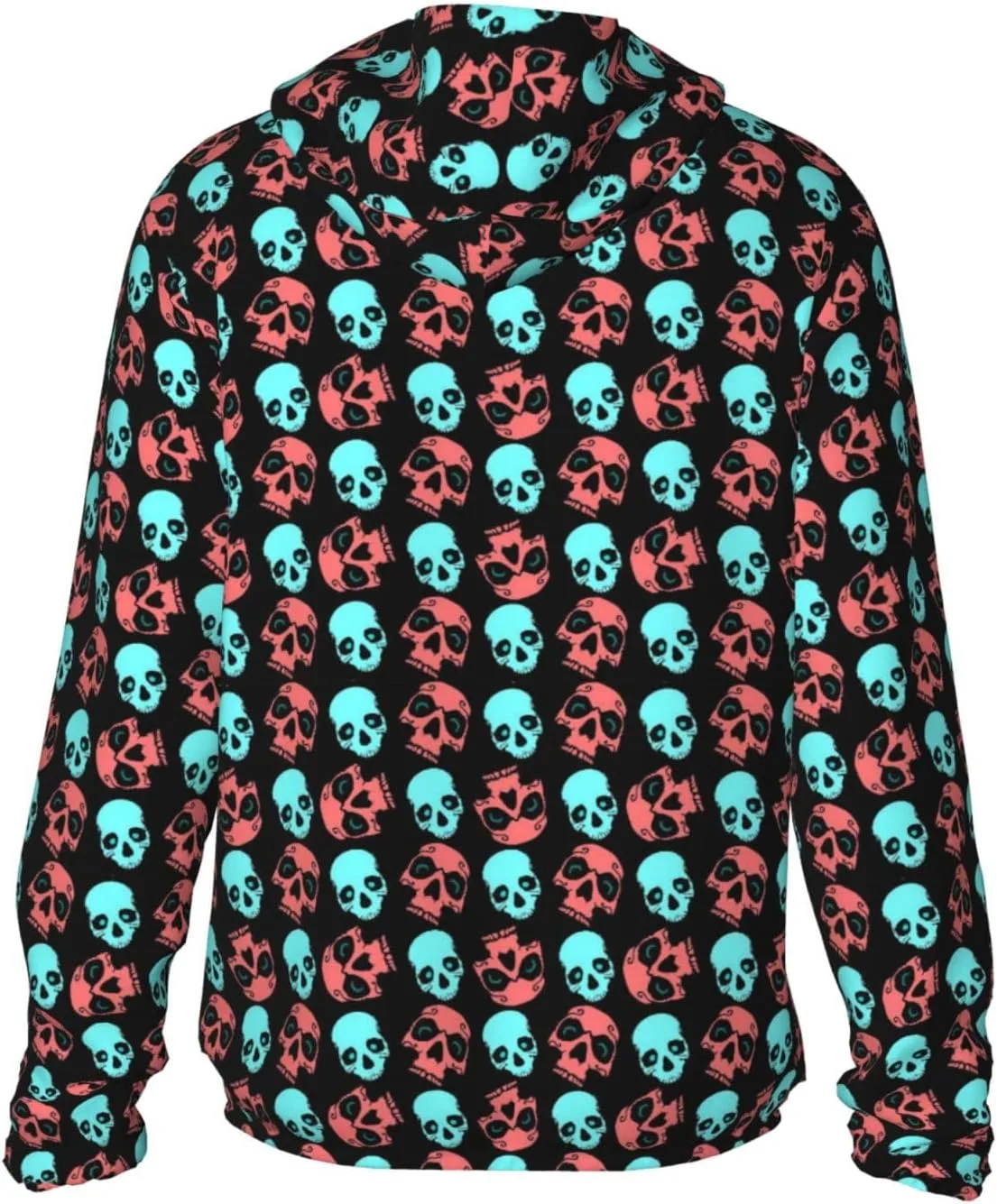 Толстовка с капюшоном Halloween Skulls, защита от солнца, легкая, с длинным рукавом — фото 4