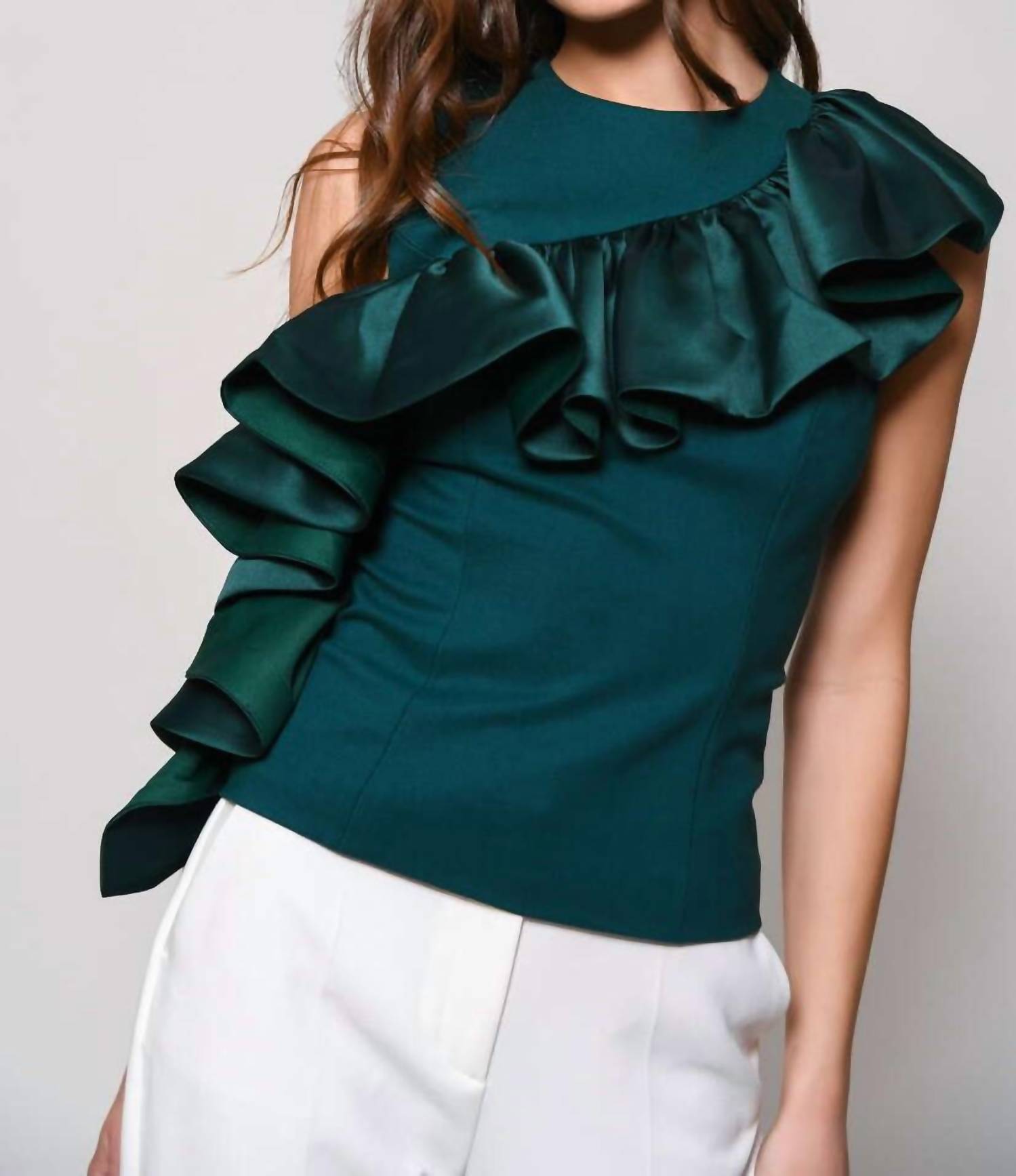 

Топ Avril в изумрудном цвете Ponte/gazar Hutch, цвет emerald ponte/gazar
