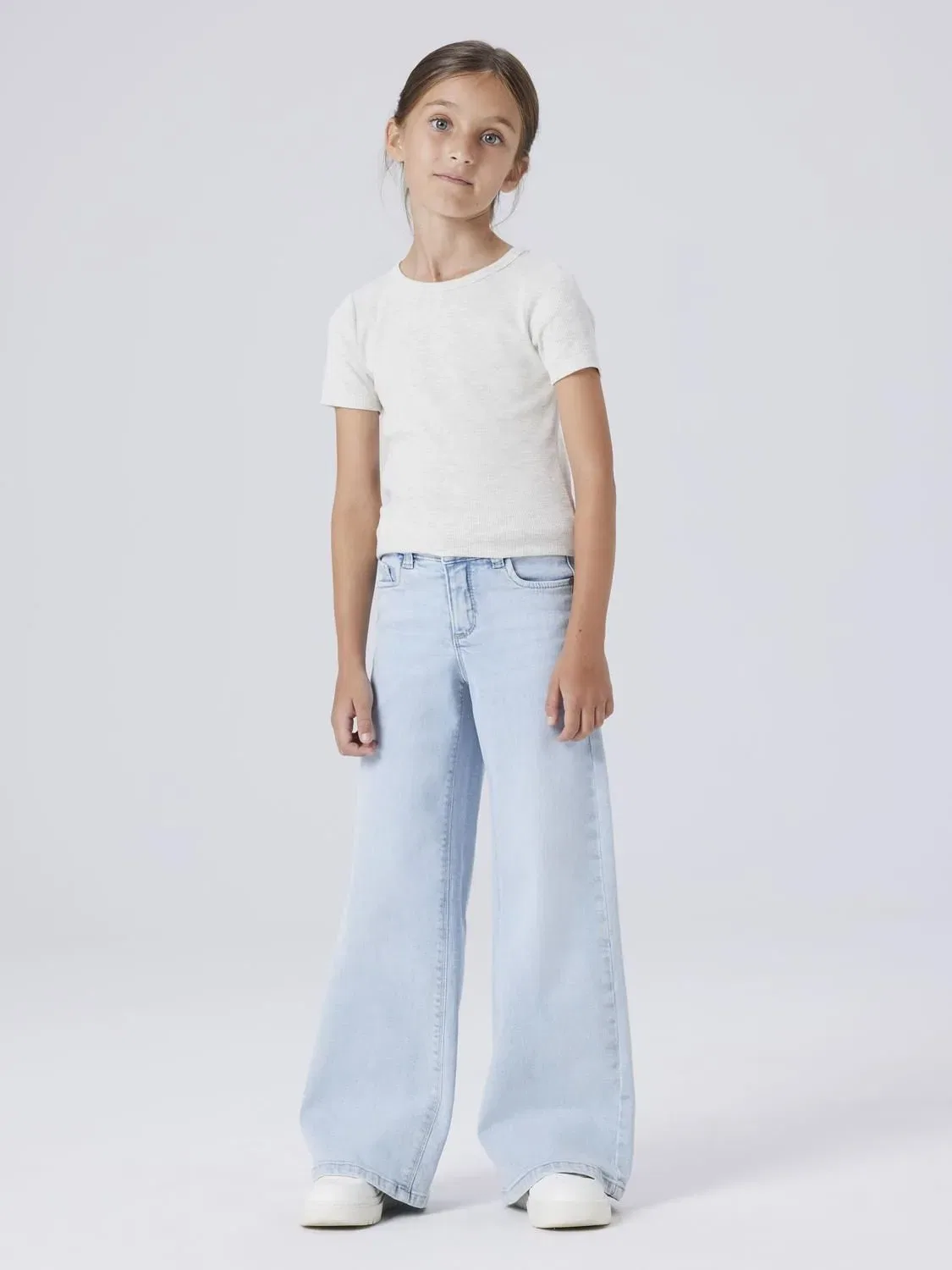 Джинсы широкие Name it, light blue denim — фото 4