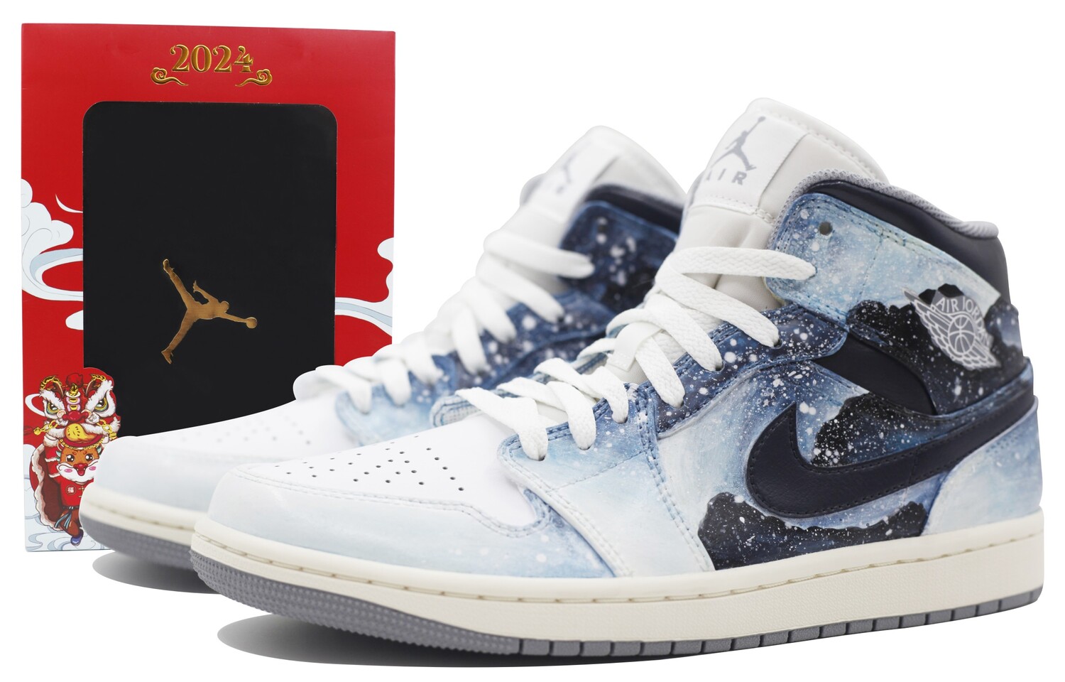 

Кроссовки Air JORDAN 1 Vintage Basketball Shoes Women's Mid-Top Blue White