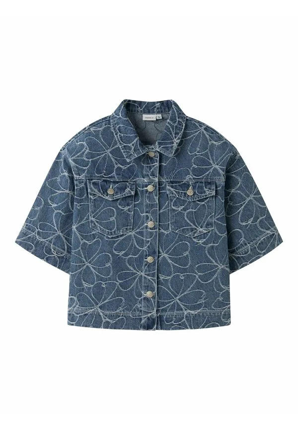 Блузка прямого кроя на пуговицах Name It, Medium Blue Denim