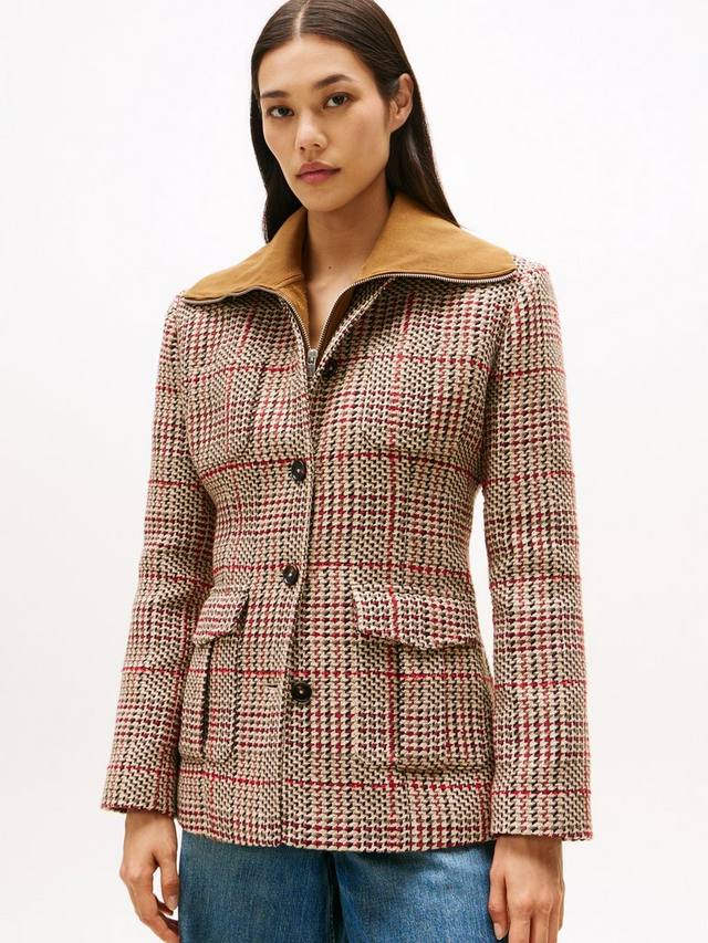 

Однобортный блейзер из хлопковой смеси в клетку Tommy Hilfiger