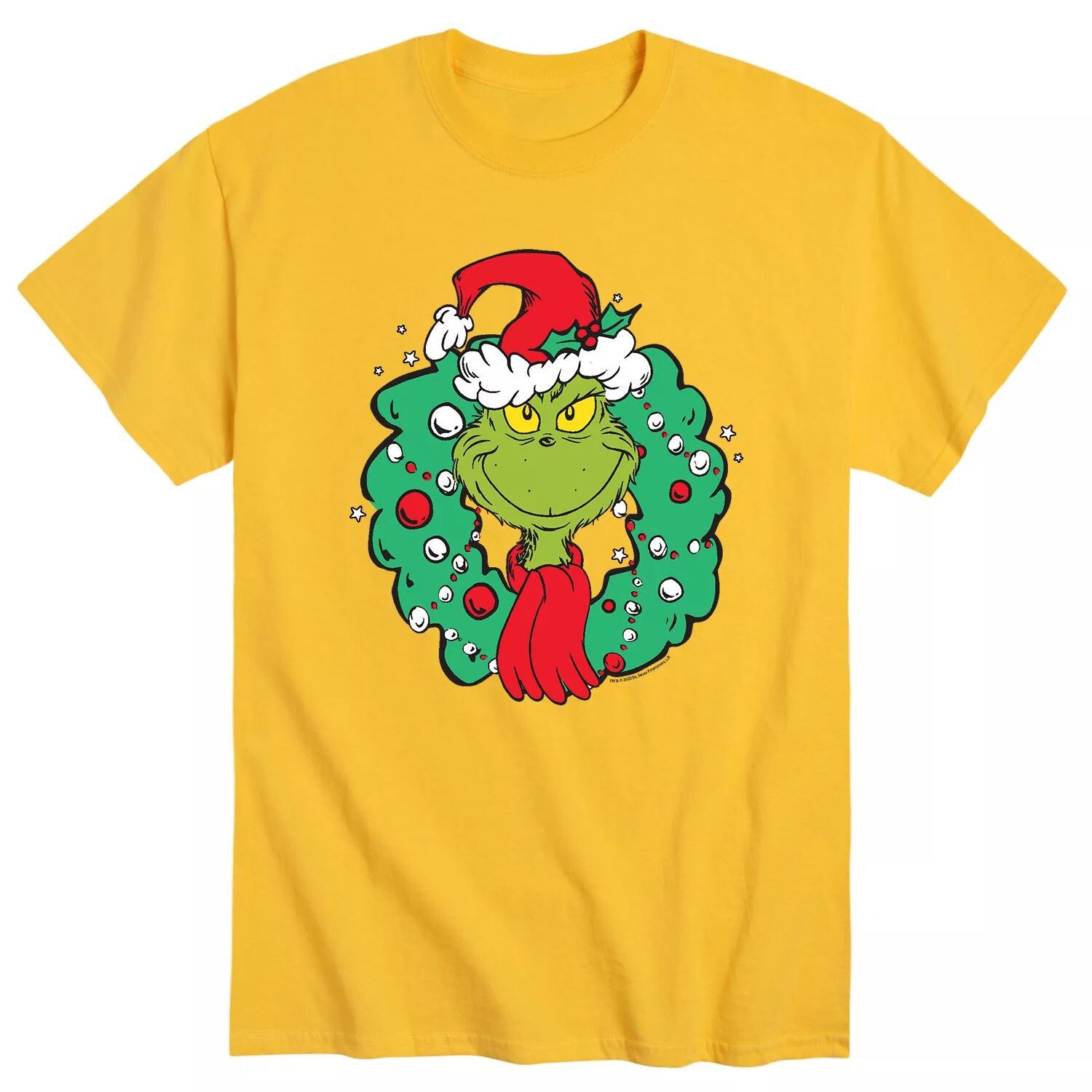 

Мужская футболка Dr. Seuss The Grinch с венком Licensed Character