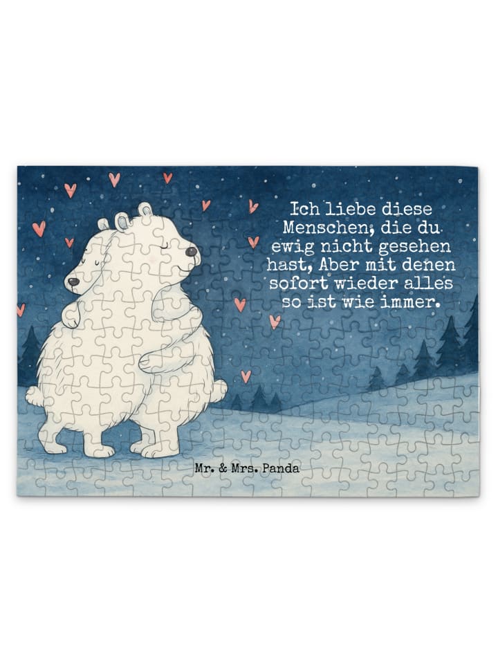 

Mr. & Mrs. Panda Дизайн пазла «Белый медведь обнимает» с надписью белым цветом