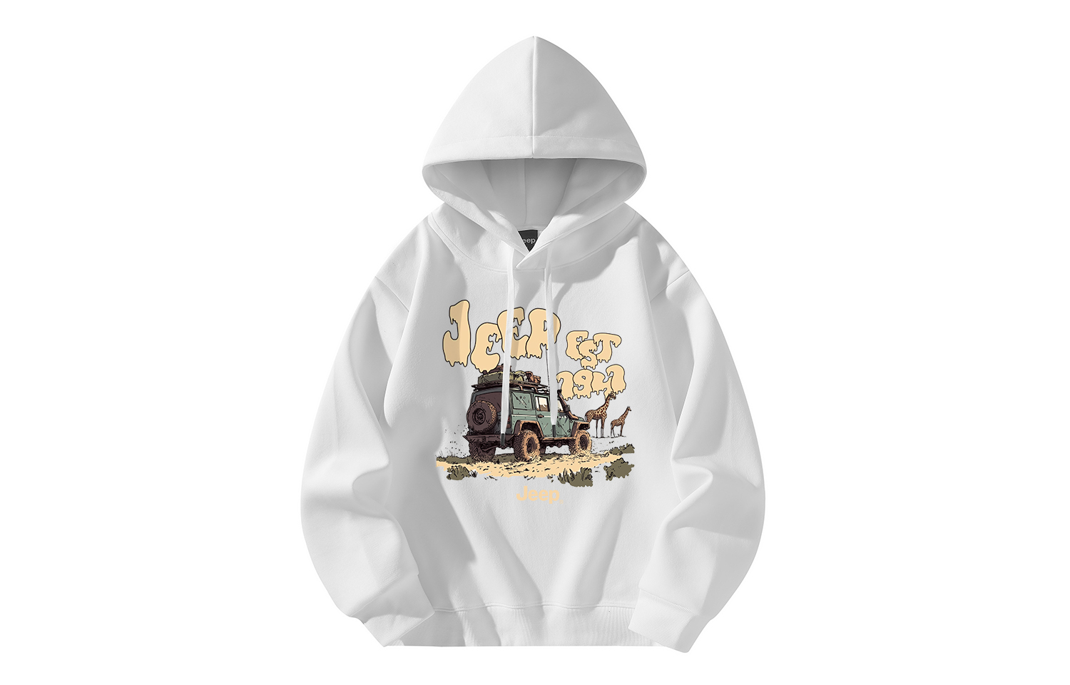 

Толстовка Unisex Hooded Moderate Heavyweight Jeep, белый