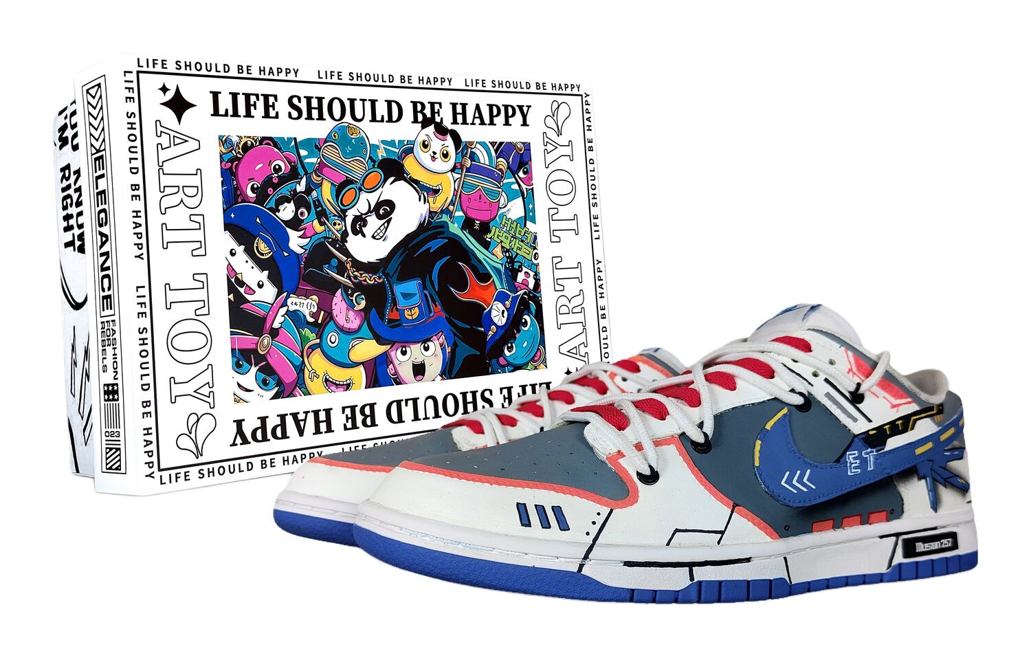 

Nike Кроссовки для скейтбординга Dunk Low Fairyland, Genesis, специальная упаковка, амортизация, износостойкие низкие, мужские, синий