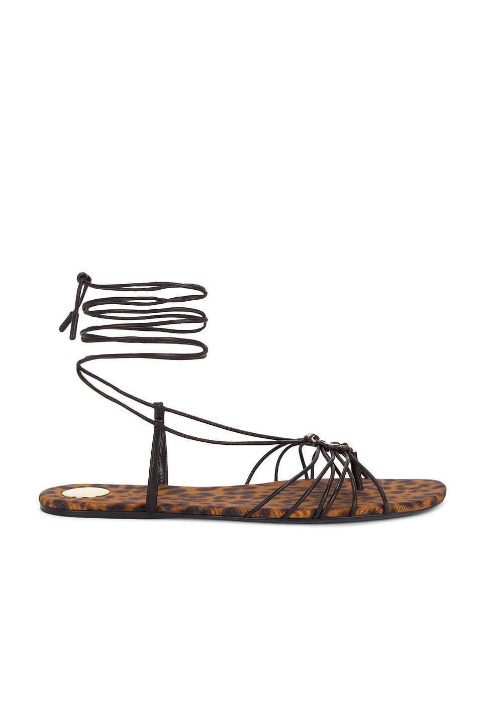 Сандалии Babylone Flat Saint Laurent, Harris Eagle Brown