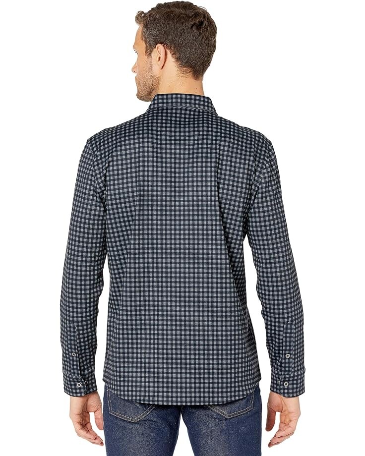 

Рубашка Johnston & Murphy Knit Shirt, цвет Navy/Gingham