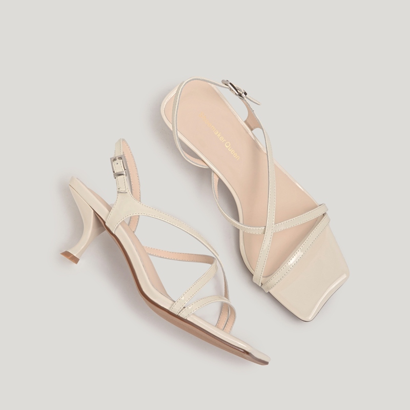 SHOEMAKER QUEEN Женские сандалии на одной застежке белые, цвет White — фото 4