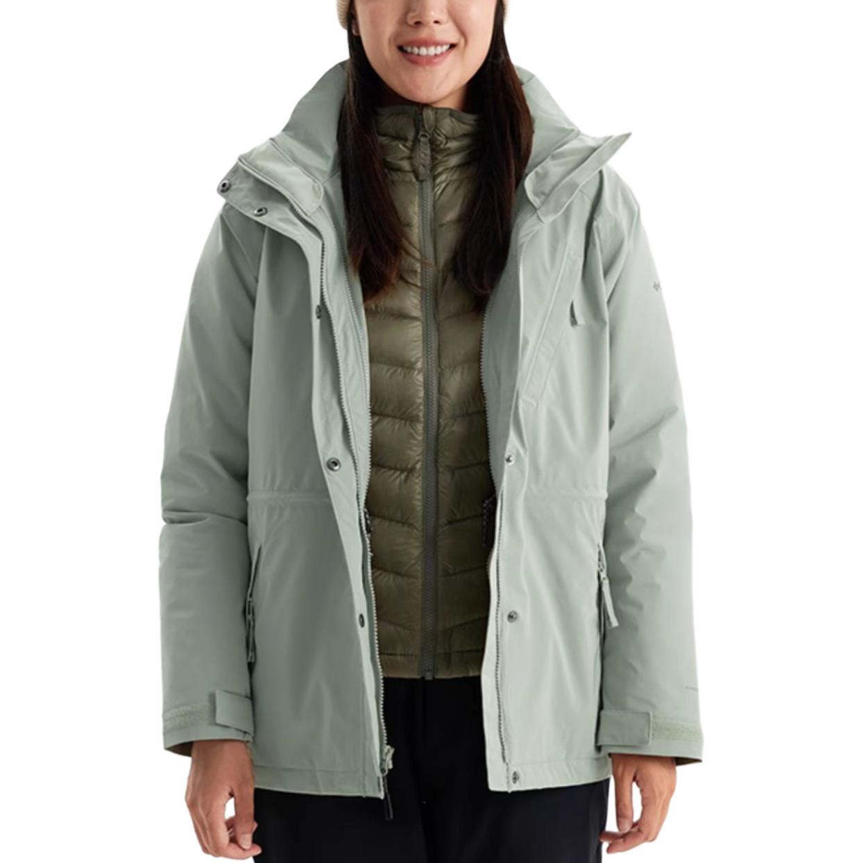 

Columbia Женская зеленая ветровка для походов водонепроницаемая ветрозащитная термоизоляционная с теплоотражающим покрытием, Green