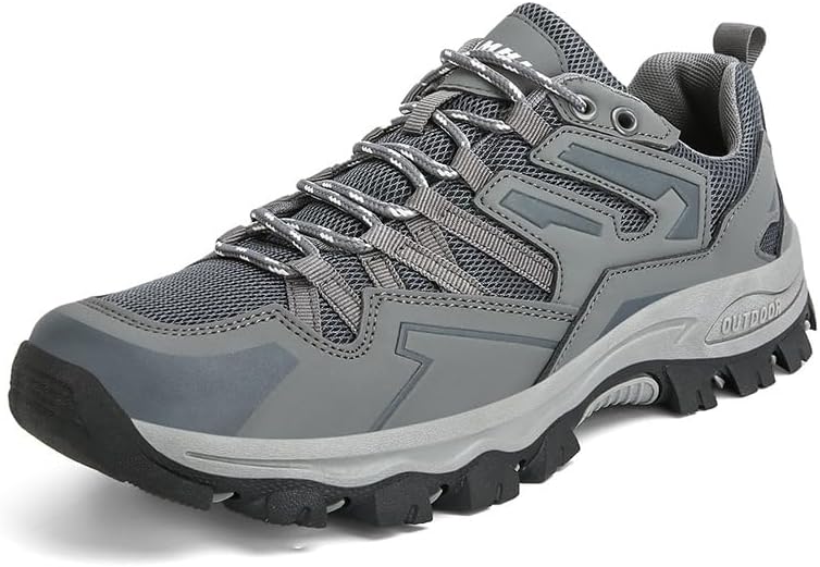 

Мужские походные кроссовки с дышащей сеткой для трекинга, уличные, легкие, противоскользящие, для прогулок, восхождений и путешествий Qacksv, серый