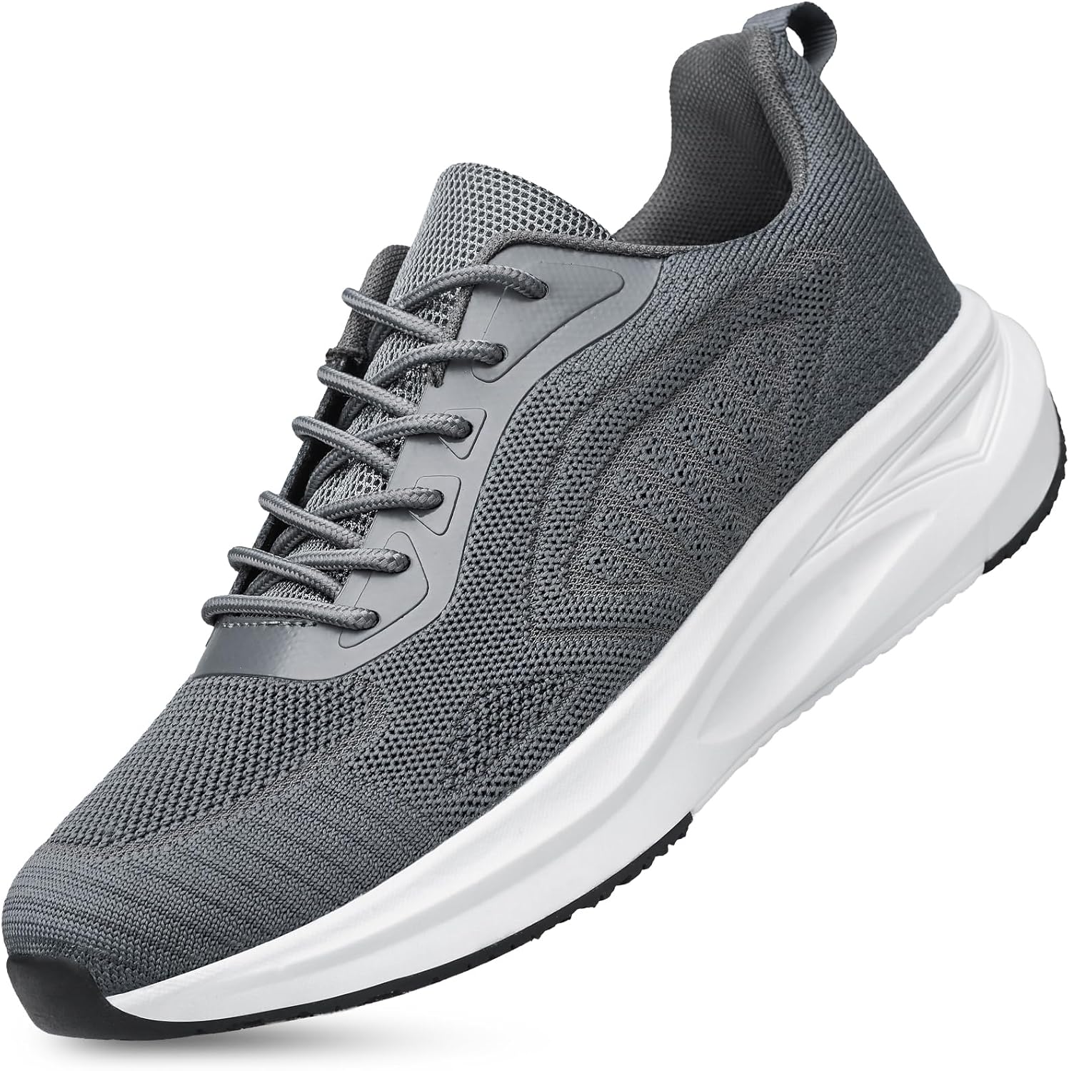 

Мужские кроссовки для бега с противоскользящей подошвой, легкие, дышащие, удобные, спортивные модные кроссовки, сетчатые для тренировок и повседневного спорта Tianyuqi, темно-серый