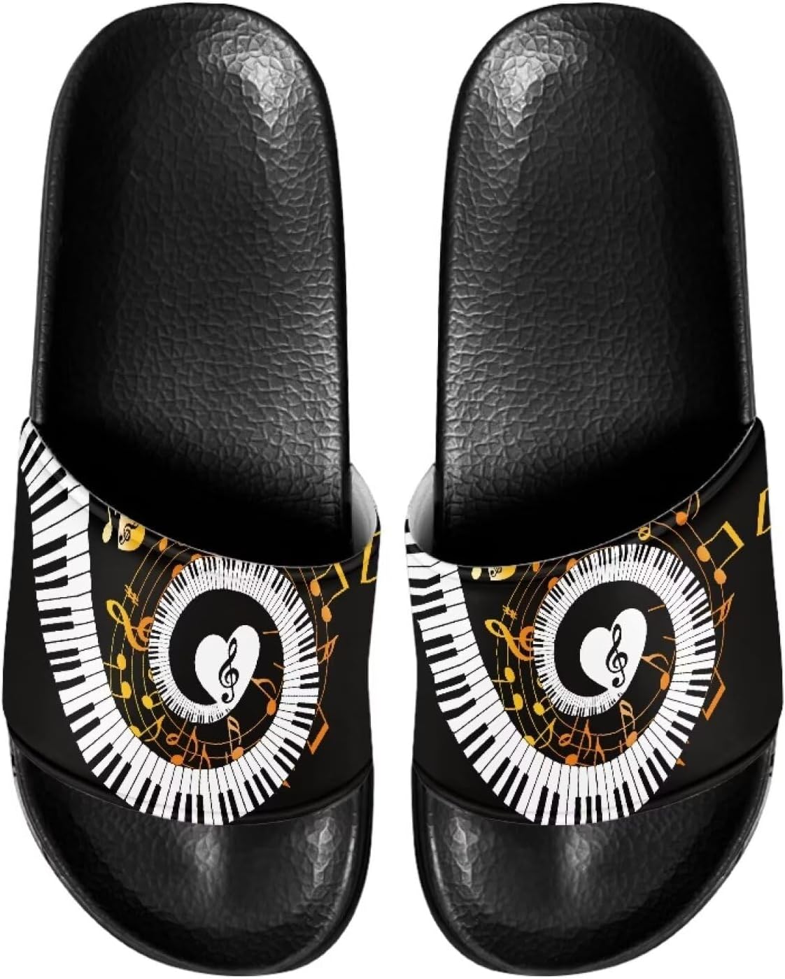 

Мужские повседневные домашние сандалии Нескользящие тапочки для ванной и душа Пляжные шлепанцы для бассейна для пар Judentidos, Piano Keys Music Notes