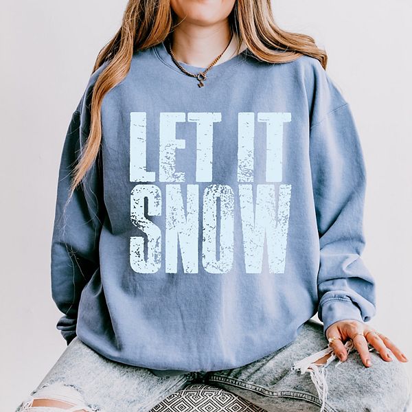 

Let it snow блок distressed - женский легкий свитшот с эффектом окрашивания Simply Sage Market, Blue Jean, Белый, Let it snow блок distressed - женский легкий свитшот с эффектом окрашивания Simply Sage Market, Blue Jean