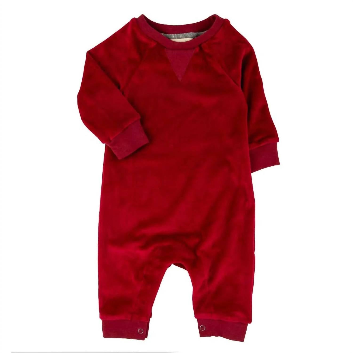 Комбинезон Baby Henry из красного велюра Miki Miette — фото 2