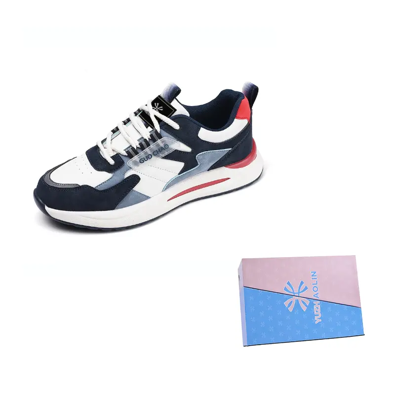 

YUZHAOLIN Устойчивые к истиранию низкие повседневные туфли для мужчин с эффектом увеличения роста бело-голубые, цвет White Blue