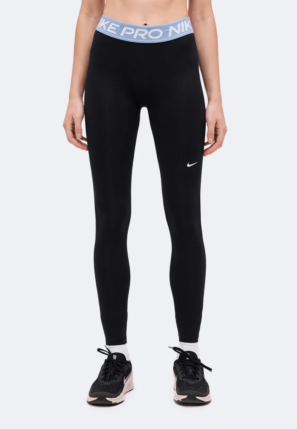 W np df 365 mr tight usm - леггинсы Nike Performance, Black/Work Blue/White