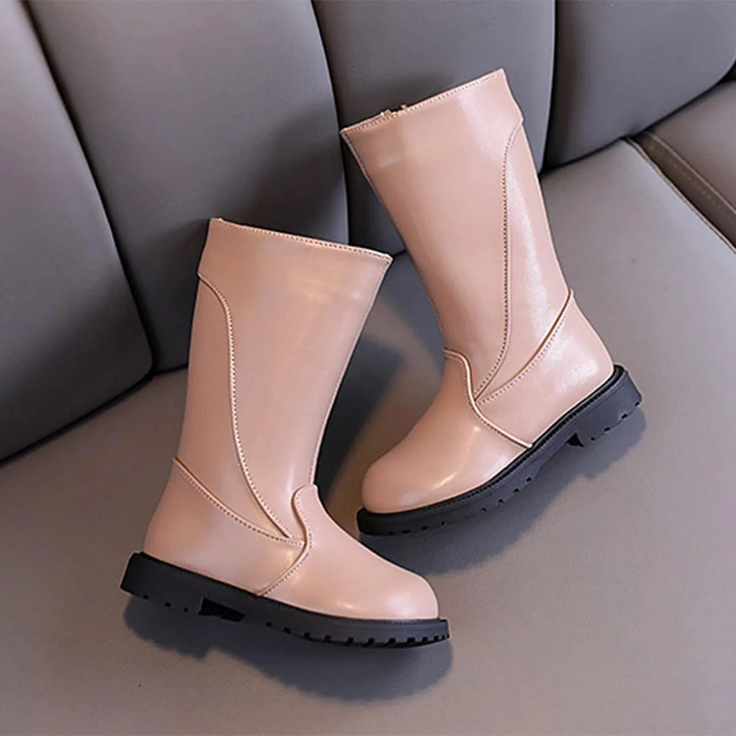 Детские сапоги для девочек с тёплой подкладкой Dark Riding Egmy, Khaki — фото 4