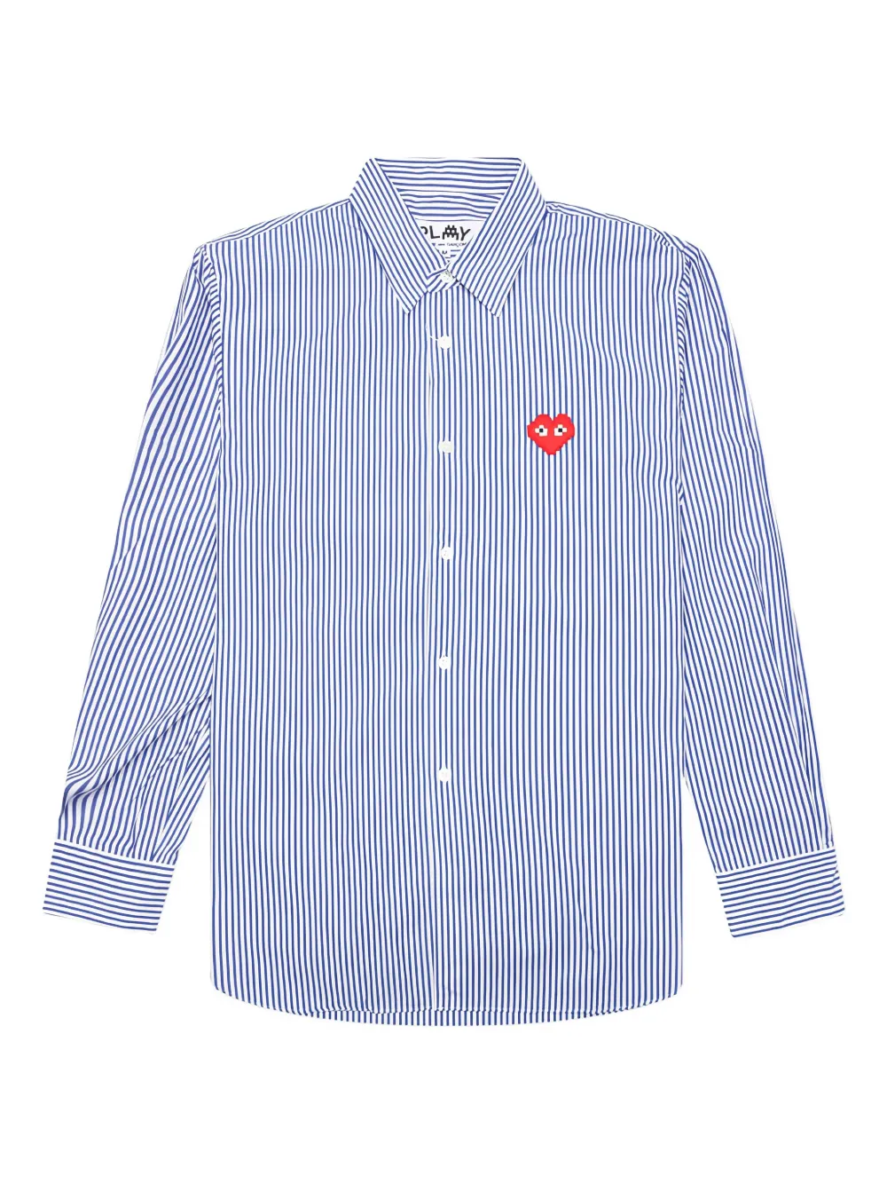 

Рубашка в широкую полоску с вышитым сердцем Comme Des Garçons Play, синий