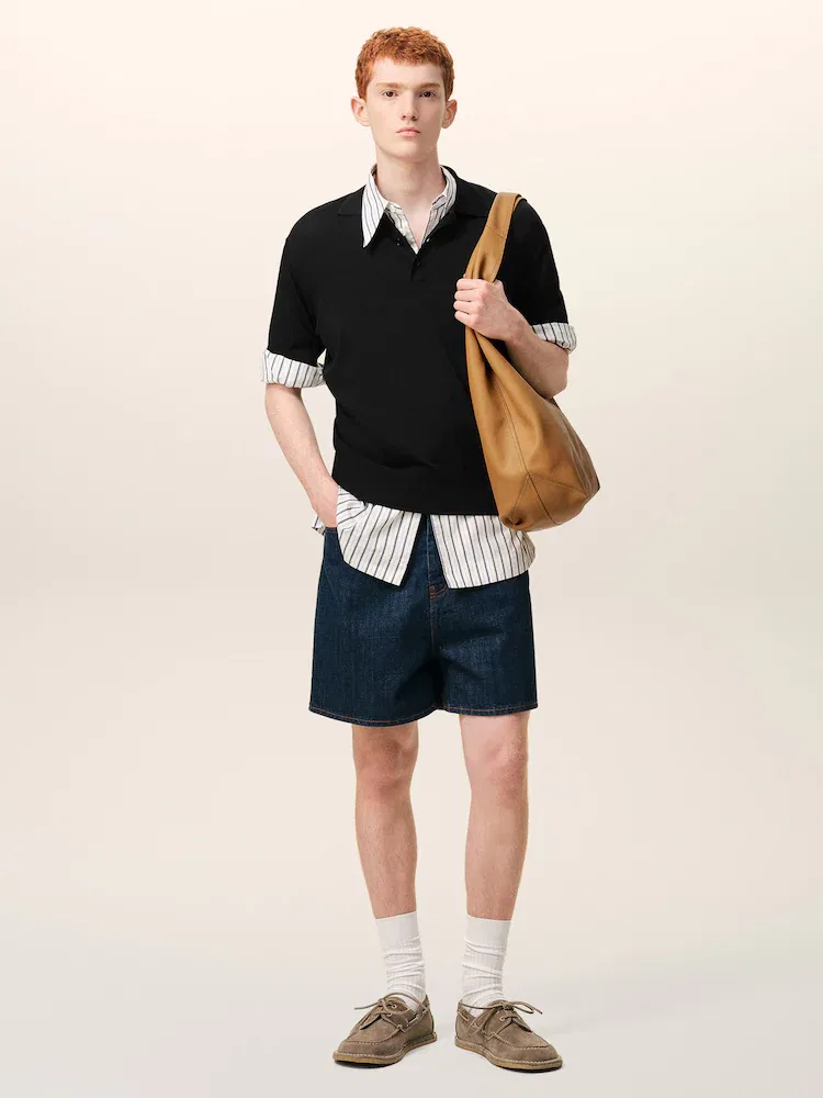 Свитер Polo, короткий рукав, Noir AMI PARIS