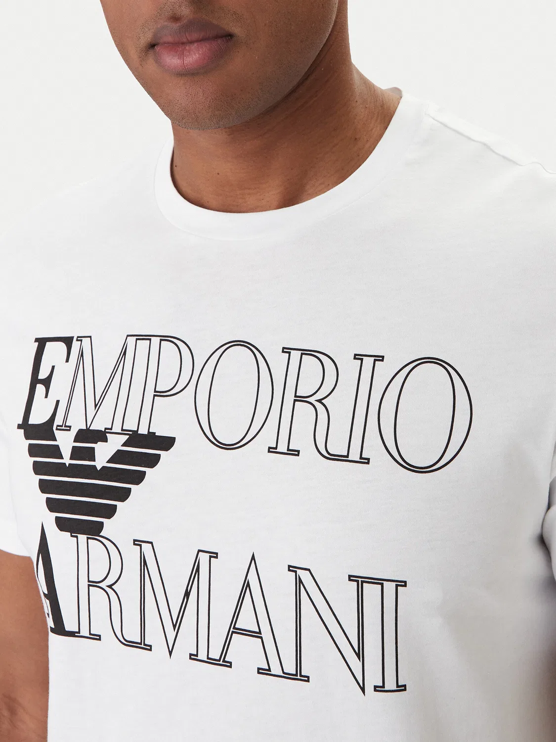 Мужская футболка стандартного кроя Emporio Armani, белый — фото 4