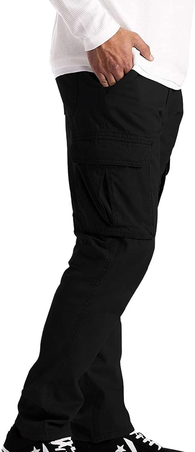 Мужские брюки-карго с карманами на молнии, Slim Fit, чёрный — фото 2