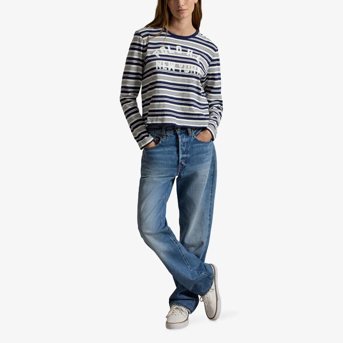 Фирменная полосатая футболка из хлопкового трикотажа Polo Ralph Lauren — фото 2