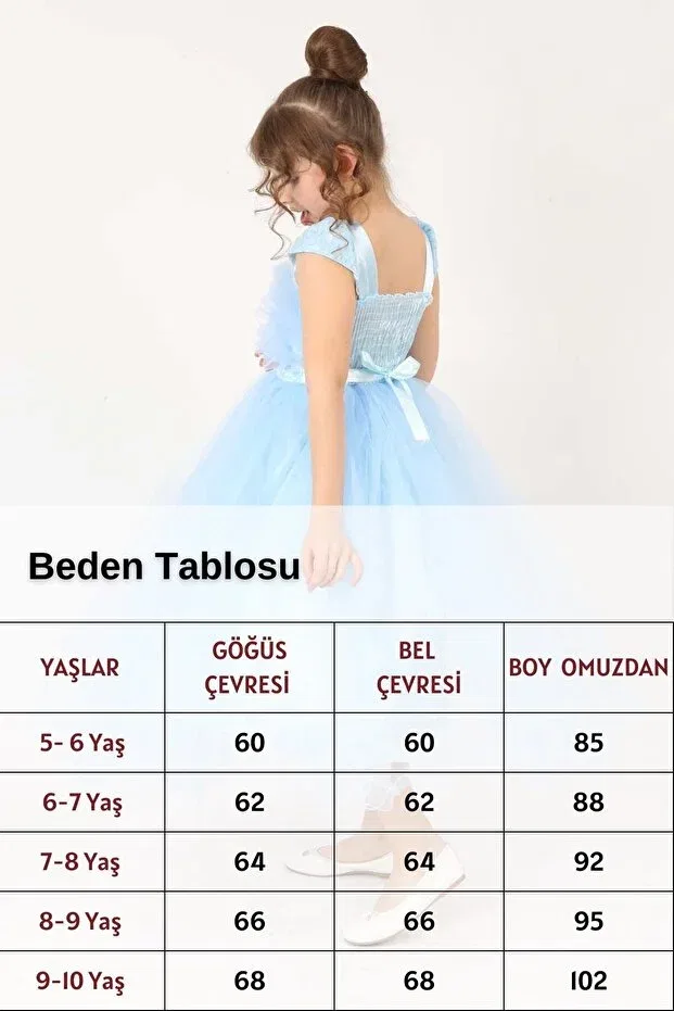 Детское платье для девочек кружевное Joui Co, Baby Blue — фото 4
