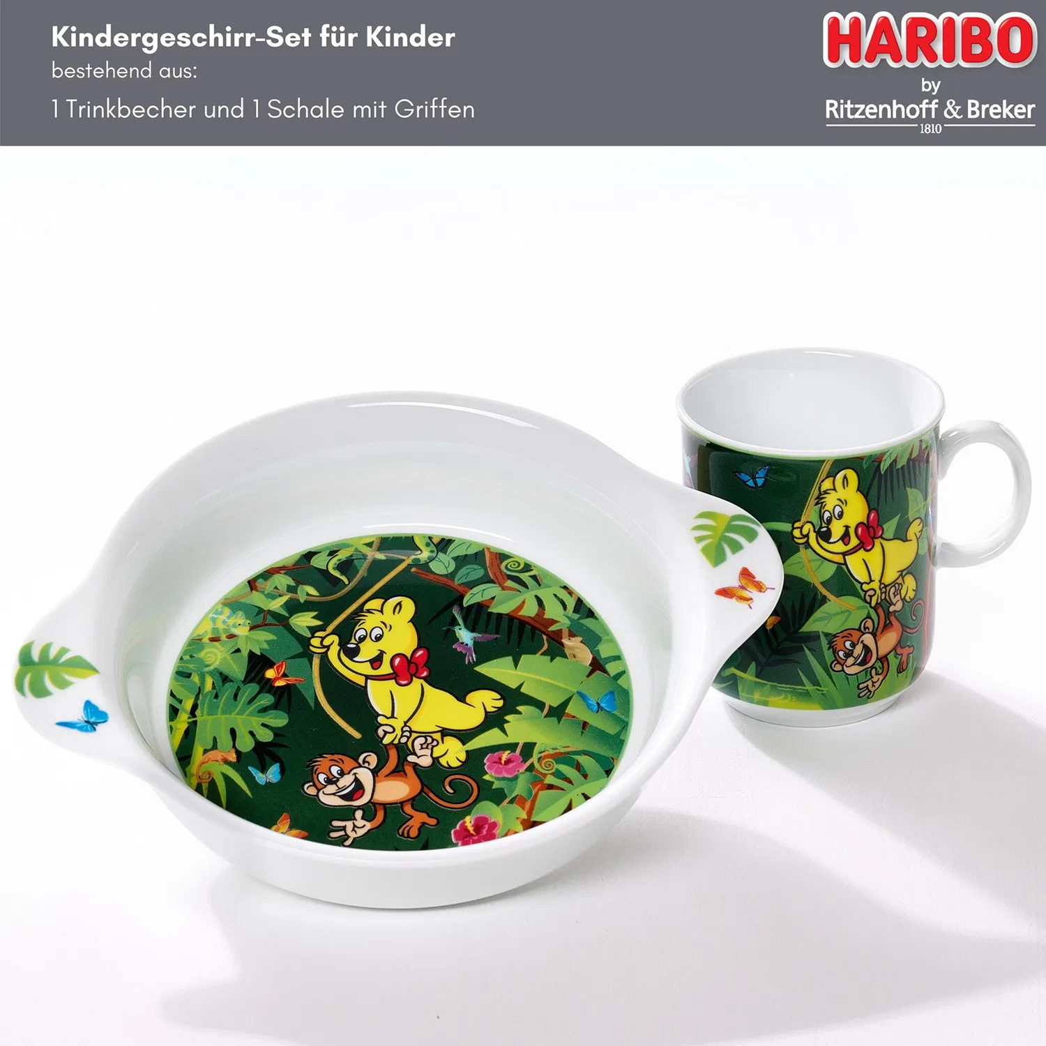 Детский набор посуды 2 предмета HARIBO Jungle Ritzenhoff & Breker, Green — фото 2
