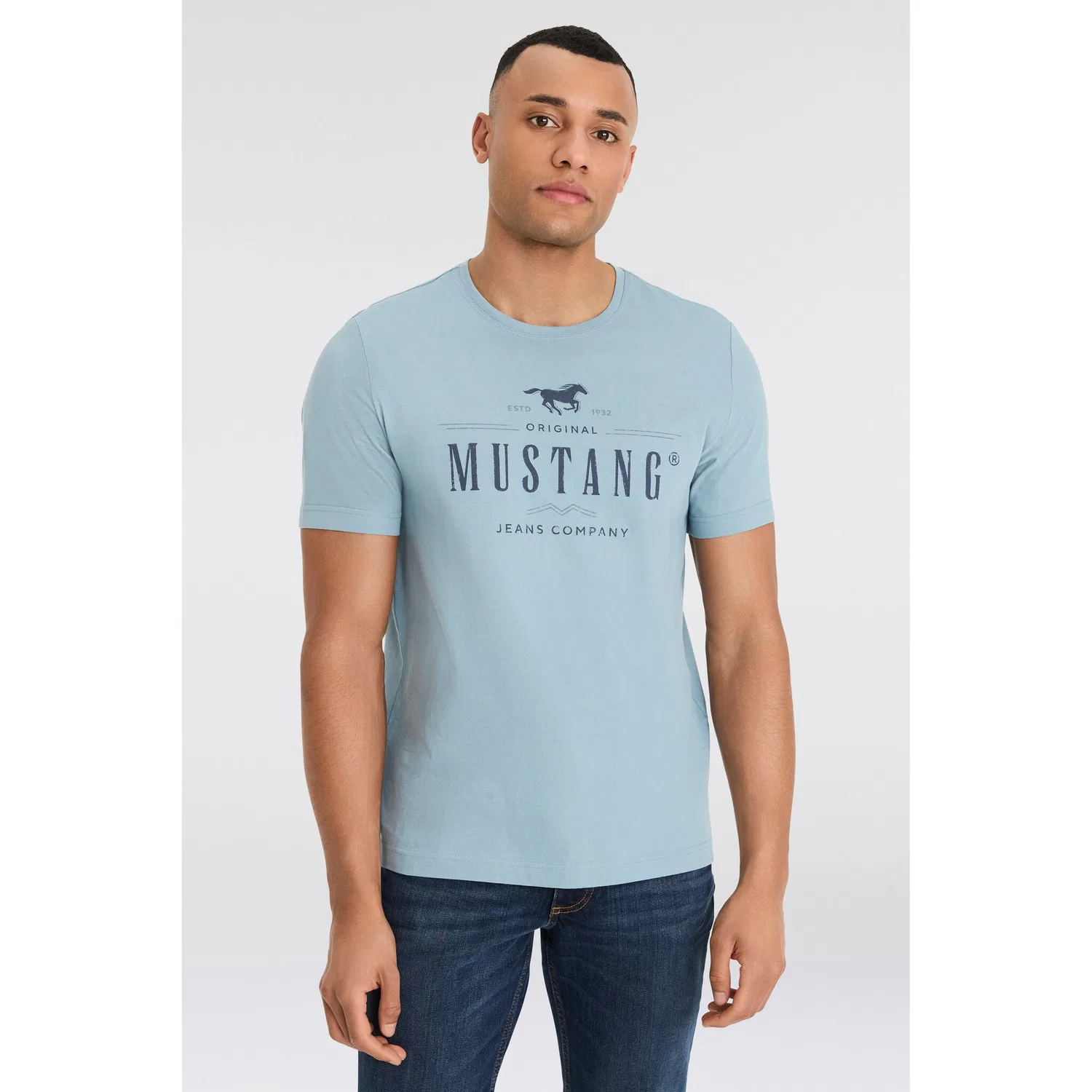 Детская футболка с принтом MUSTANG, Smoke Blue