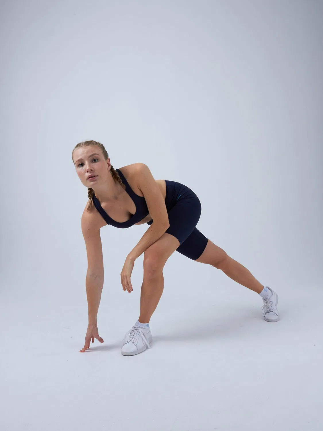 Узкие леггинсы Sportkind Short Tights темно-синего цвета — фото 4