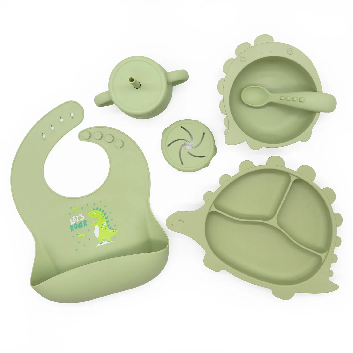 Набор для кормления DINO, 8 предметов, Rainbow & Butterflies, Olive