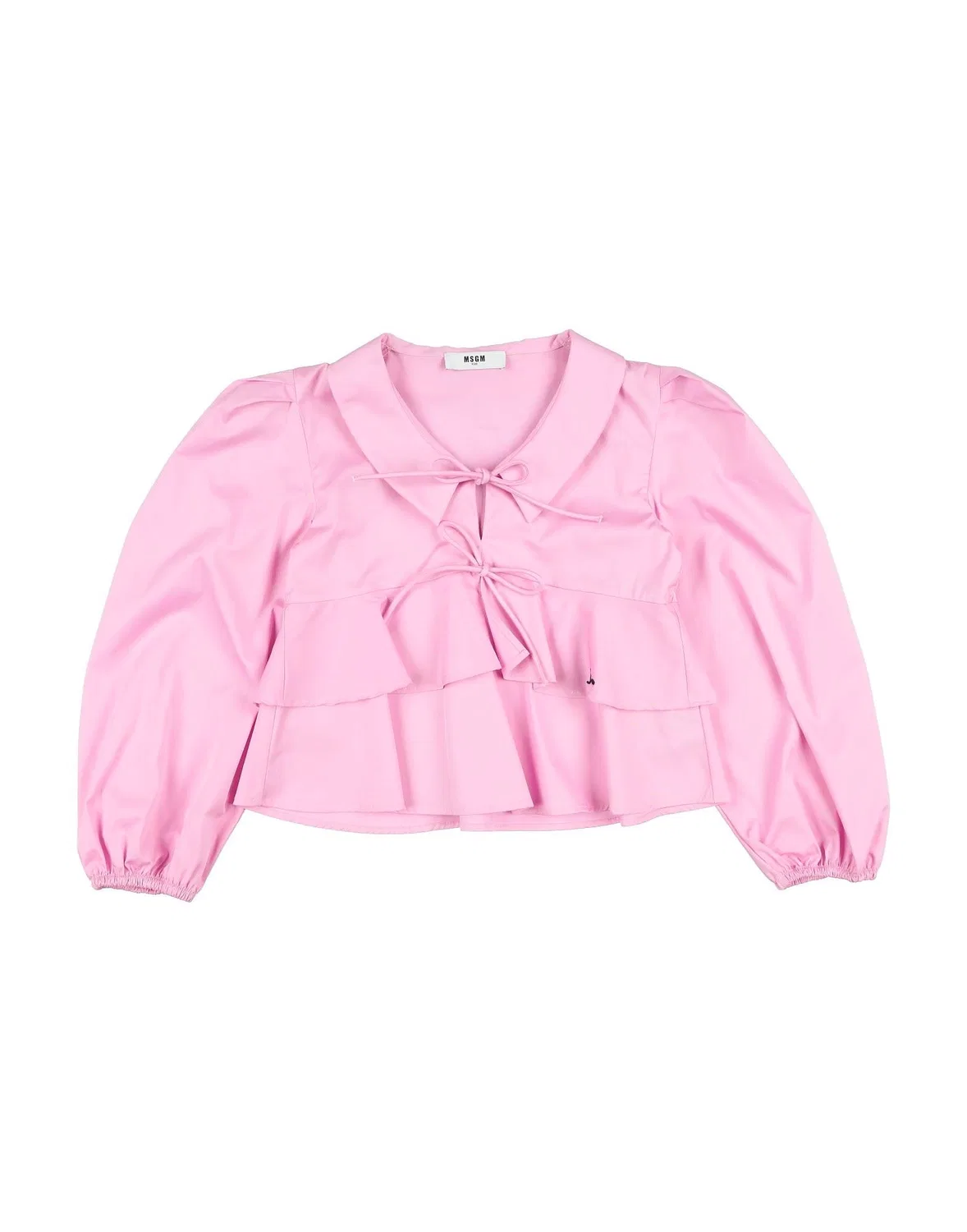 Блузка из тафты с вышитым логотипом Msgm, розовый